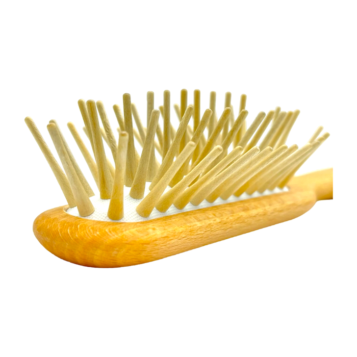 Dural Beech wood rubber cushion hair brush with long wooden pins