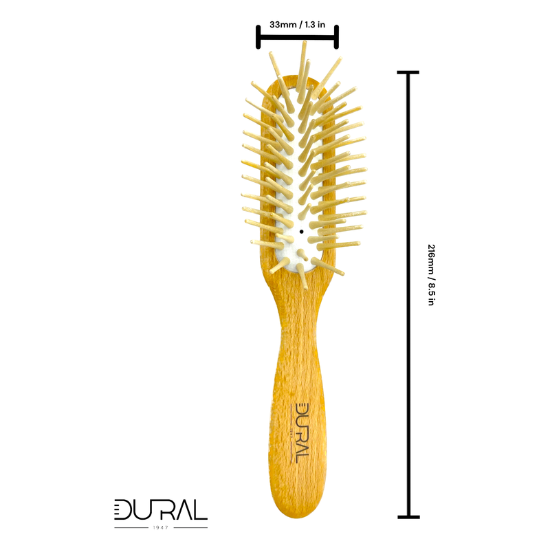 Dural Dural Beech wood rubber cushion hair brush with long wooden pins Hair Brush