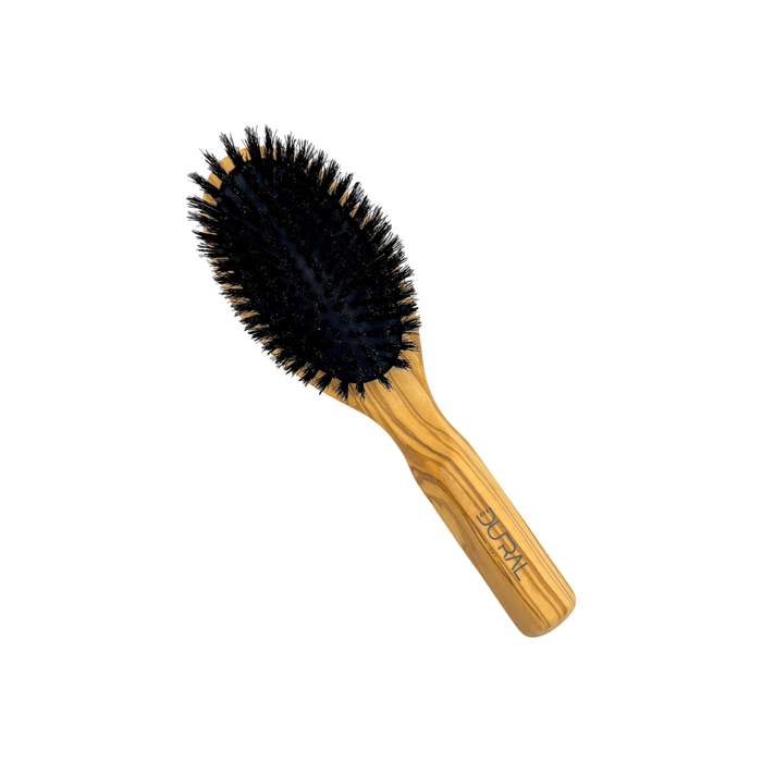 Dural Olive wood rubber cushion hair brush with boar bristles