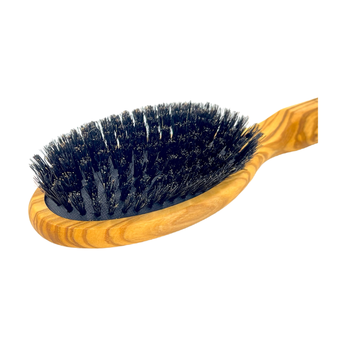 Dural Olive wood rubber cushion hair brush with boar bristles