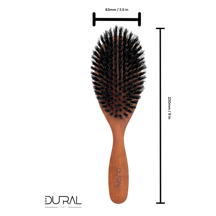 Dural Pear wood hair brush with boar bristles - 10 rows