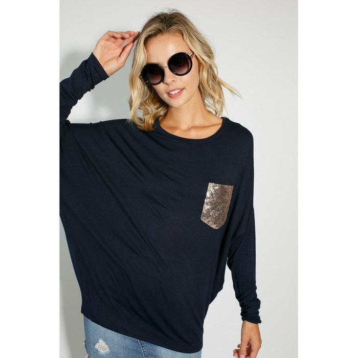 Plus Sequence Pocket Dolman Sl Top