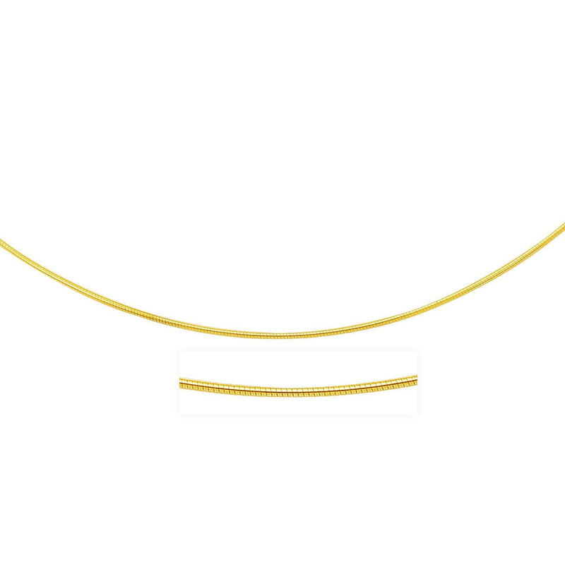 Bids.com 14k Yellow Gold Thin Motif Round Omega Necklace Necklaces