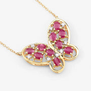 Bids.com 2.36 Carat Genuine Ruby and White Zircon .925 Sterling Silver Necklace Necklaces