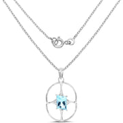 Bids.com 5.26 Carat Genuine Swiss Blue Topaz .925 Sterling Silver Pendant Pendants