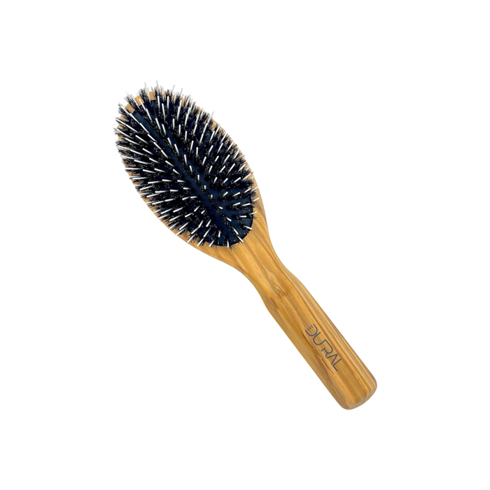 Dural Olive wood rubber cushion hair brush with boar bristles and nylon