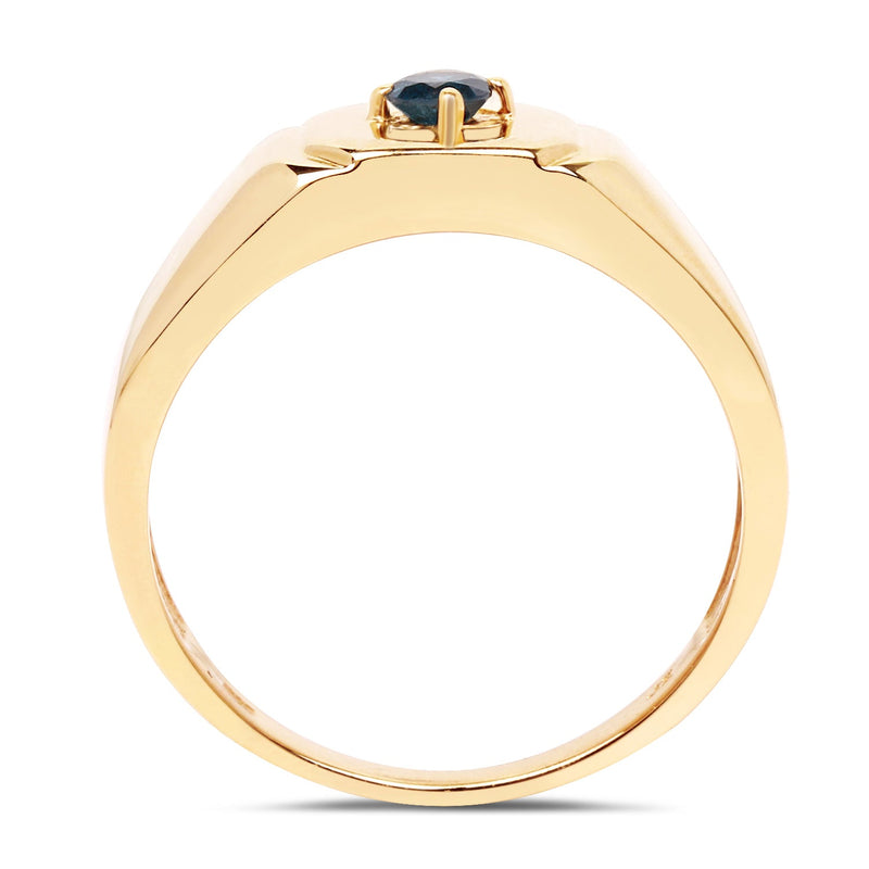 Bids.com 14K Yellow Gold Plated 0.20 Carat Genuine Blue Diamond .925 Sterling Silver Ring Rings