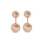 Bids.com 14K Rose Gold 1.00 Cttw Diamond Double Cone Jacket Stud Earring (G-H Color, SI1-SI2 Clarity) Earrings