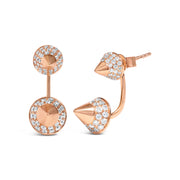 Bids.com 14K Rose Gold 1.00 Cttw Diamond Double Cone Jacket Stud Earring (G-H Color, SI1-SI2 Clarity) Earrings