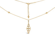 Bids.com 14K Yellow Gold 1.0 Cttw Diamond Studded Geometric Double Pyramid 18" Pendant Necklace (G-H Color, SI1-SI2 Clarity) Necklaces