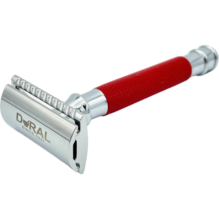 Dural Heavy Stroud Head Double Edge Safety Razor Duty Red/Silver + Pounch 6oz