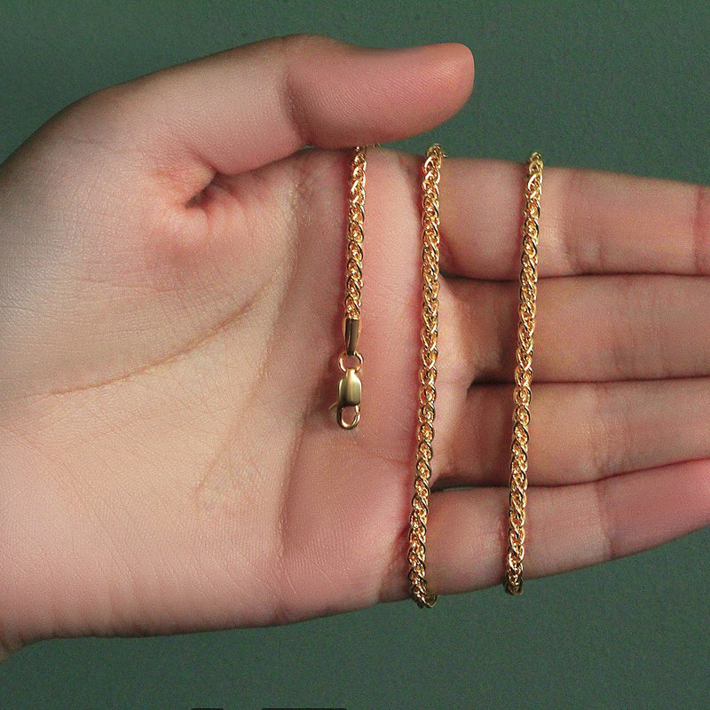 Bids.com 14k Yellow Gold 2.8mm Light Weight Wheat Chain Necklaces
