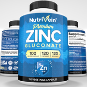 Nutrivein Zinc Gluconate - 120 Capsules QZ-0LPB-QKOI