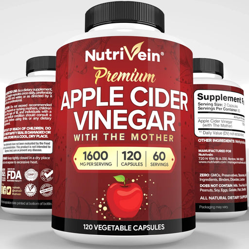 Nutrivein Apple Cider Vinegar - 120 Capsules 9B-W5LZ-LO3O