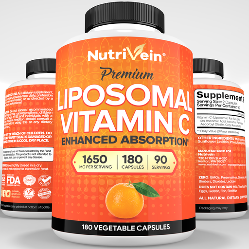 Nutrivein Liposomal Vitamin C - 180 Capsules YH-8TP4-QGO3