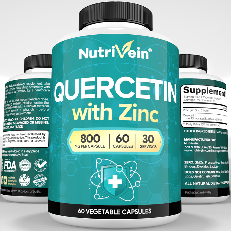 Nutrivein Quercetin With Zinc - 60 Capsules M6-W6D5-W1ZN