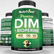 Nutrivein DIM Supplement 400mg Diindolylmethane Plus Bioperine - 120 Capsules 02-WL4T-HRHE