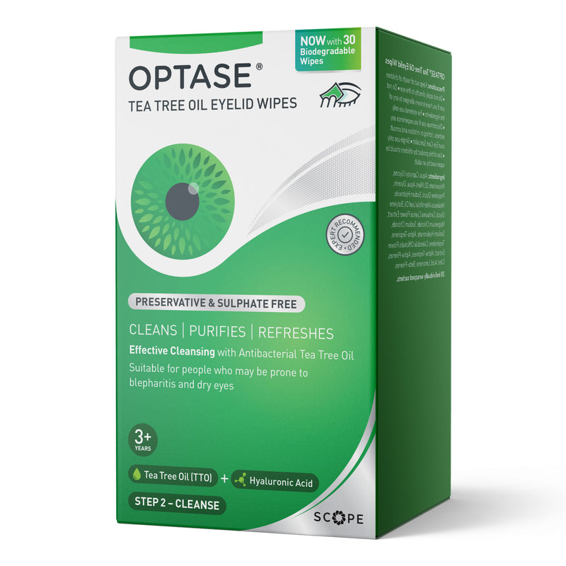 OPTASE Optase Tea Tree Oil Eyelid Wipes 30cts Vision Care