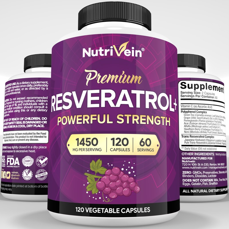 Nutrivein Resveratrol - 120 Capsules RP-IIR3-VE7F