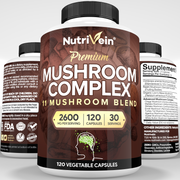 Nutrivein Mushroom Complex Supplement - 120 Capsules TV-N19P-4QLS