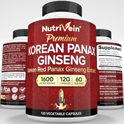 Nutrivein Korean Red Panax Ginseng - 120 Capsules FA-51VI-YB0U