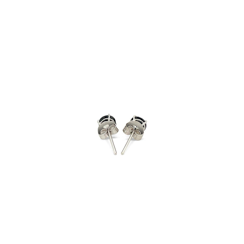 Bids.com 14k White Gold Stud Earrings with Black 4mm Cubic Zirconia Earrings
