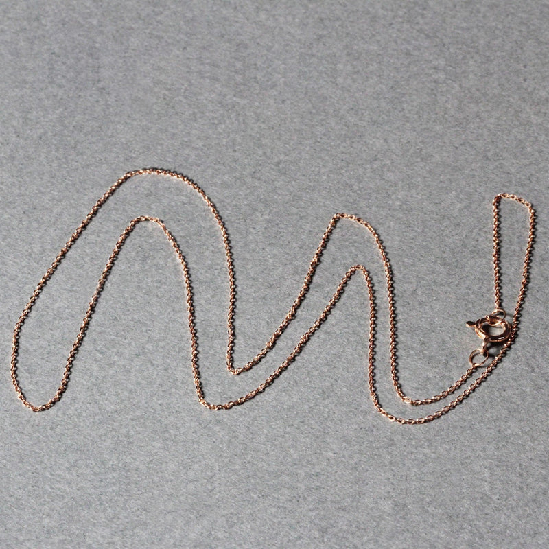Bids.com 14k Rose Gold Diamond Cut Cable Link Chain 0.7mm Necklaces