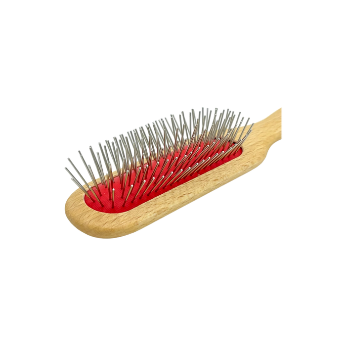 Dural Beech wood rubber cushion hair brush with steel pins without ball tips