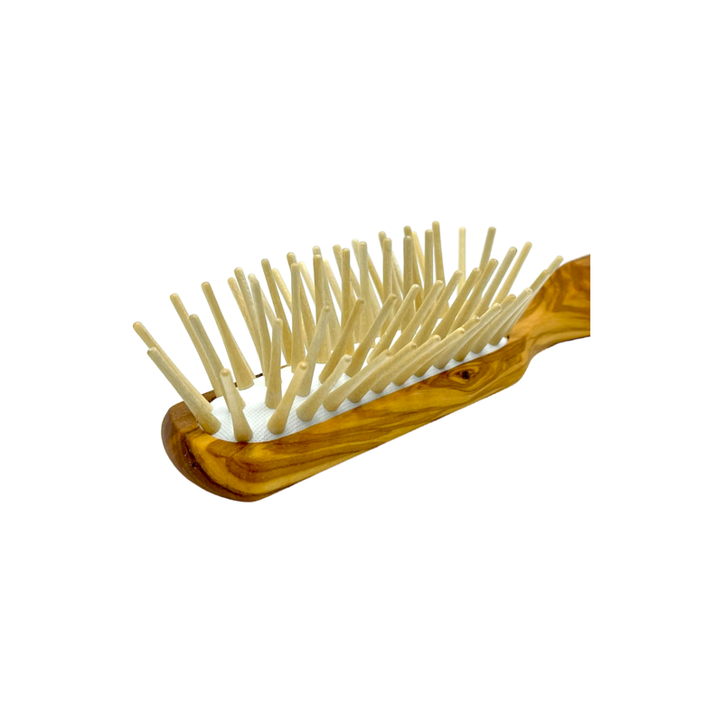 Dural Dural Olive wood rubber cushion hair brush with long wooden pins Hair Brush