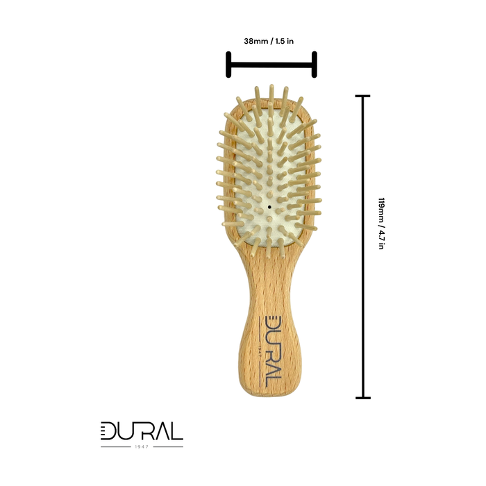 Dural Beech wood rubber cushion mini hair brush with wooden pins