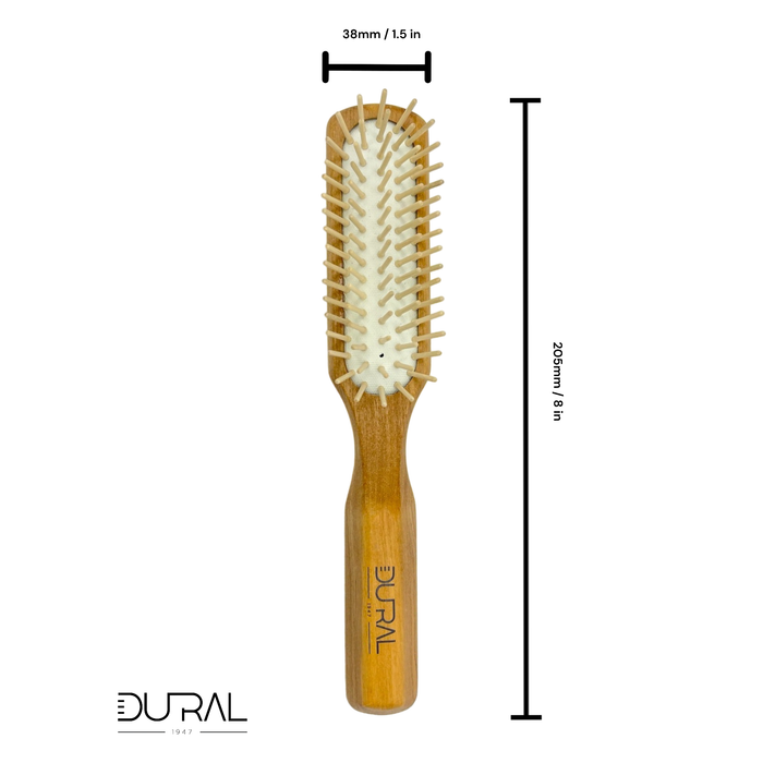 Dural Olive wood rubber cushion hair brush with wooden pins