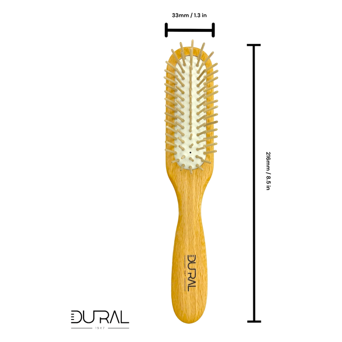 Dural Beech wood rubber cushion hair brush with wooden pins