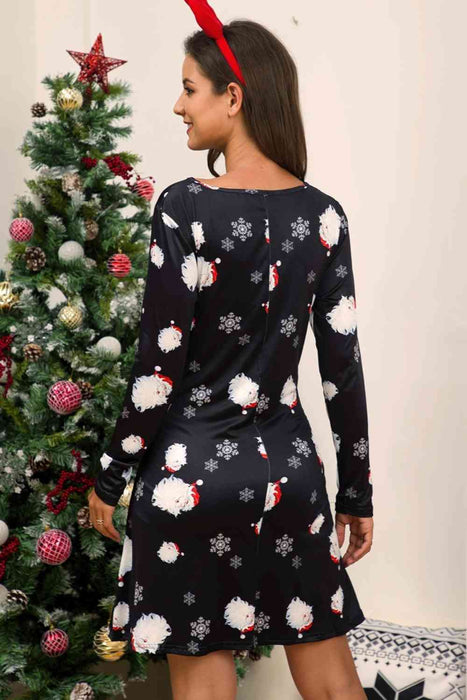 Full Size Christmas Long Sleeve Dress by VYSN