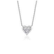 Bids.com Diamond Heart Design Pendant in 14k White Gold Necklaces
