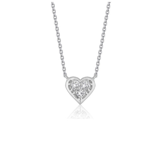 Bids.com Diamond Heart Design Pendant in 14k White Gold Necklaces
