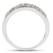 Bids.com 0.42 Carat Genuine White Diamond .925 Sterling Silver Ring Rings