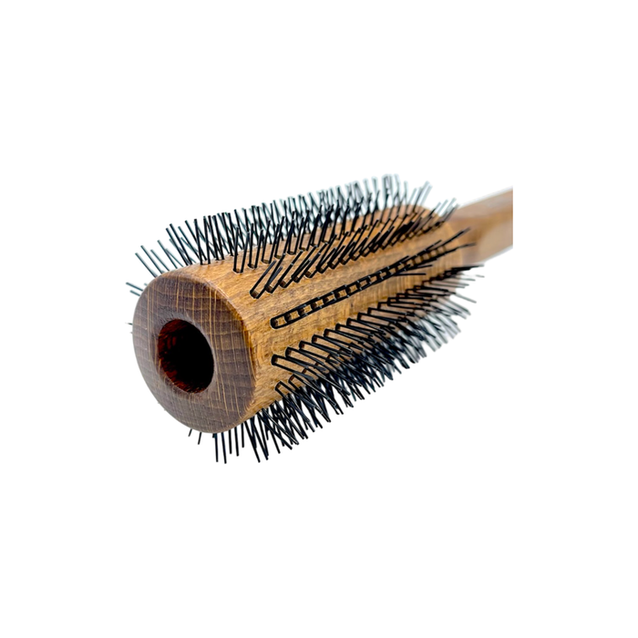 Dural Beech wood round-styler hair brush with nylon pins - 16 rows