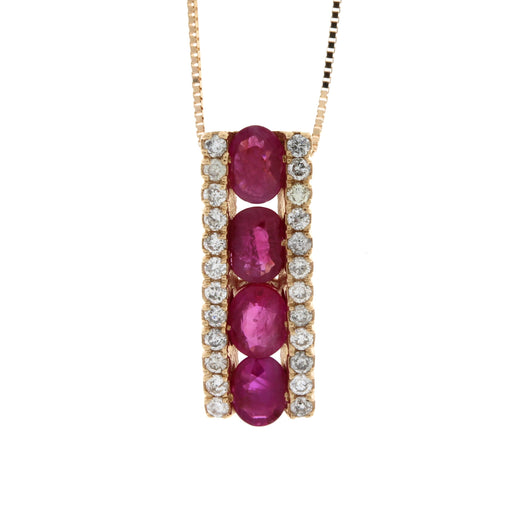 Bids.com 1.39ct Ruby Diamond Fashion Pendants 14KT Rose Gold Pendants