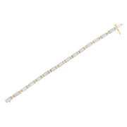 Bids.com 14K Two-Tone Gold Princess and Baguette-Cut Diamond Link Bracelet (3.00 cttw, H-I Color, SI1-SI2 Clarity) Bracelets