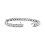 Bids.com .925 Sterling Silver 1/4 Cttw Diamond Link Bracelet (I-J Color, I2-I3 Clarity) - Size 7.25" Bracelets