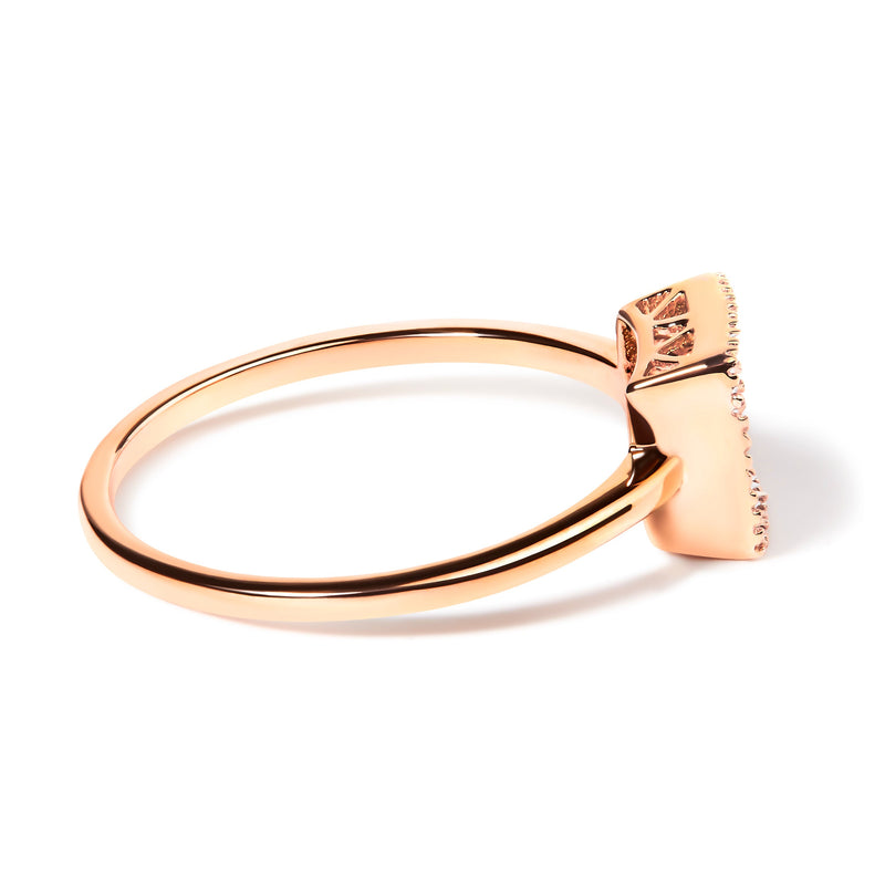 Bids.com 10K Rose Gold 1/3 Cttw Invisible Set Princess Cut Diamond Composite Square Shape Ring (H-I color, I1-I2 clarity) - Size 5 Rings