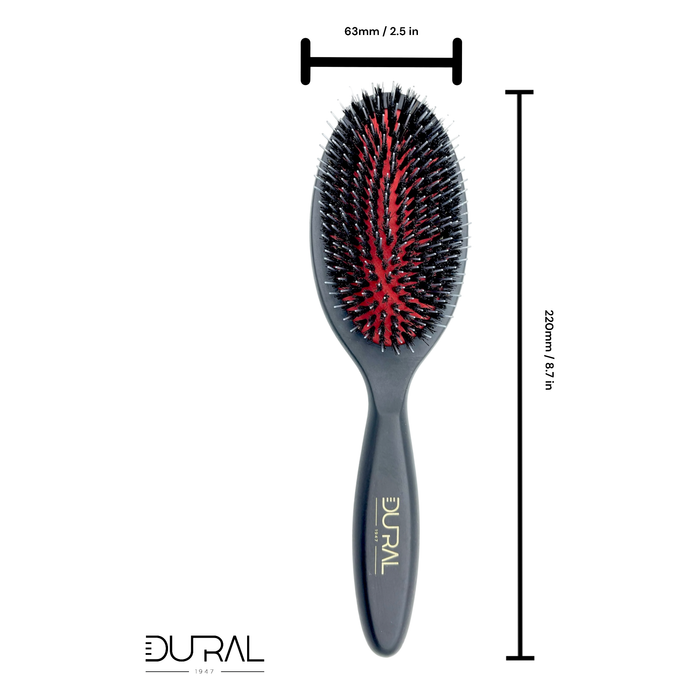 Dural Beech wood rubber cushion hair brush with boar bristles and nylon