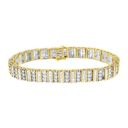 Bids.com 14K Yellow Gold 5.50 Cttw Round and Baguette Diamond Link Bracelet Bracelets