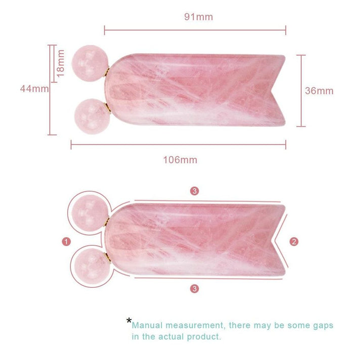 ZAQ Skin & Body - Kitty World'S First Gua Sha With Roller - Rose Quartz