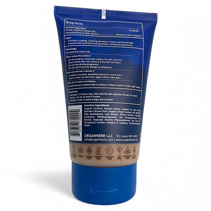 OrganHerb OrganHerb VenoGel Extra Strength 4 oz – Horse Chestnut Gel with Herbal Cooling Relief Lotions