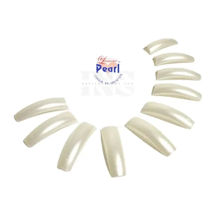 Inail Supply - #02 Lamour Tips Pearl 50 Pcs (10 Pks)