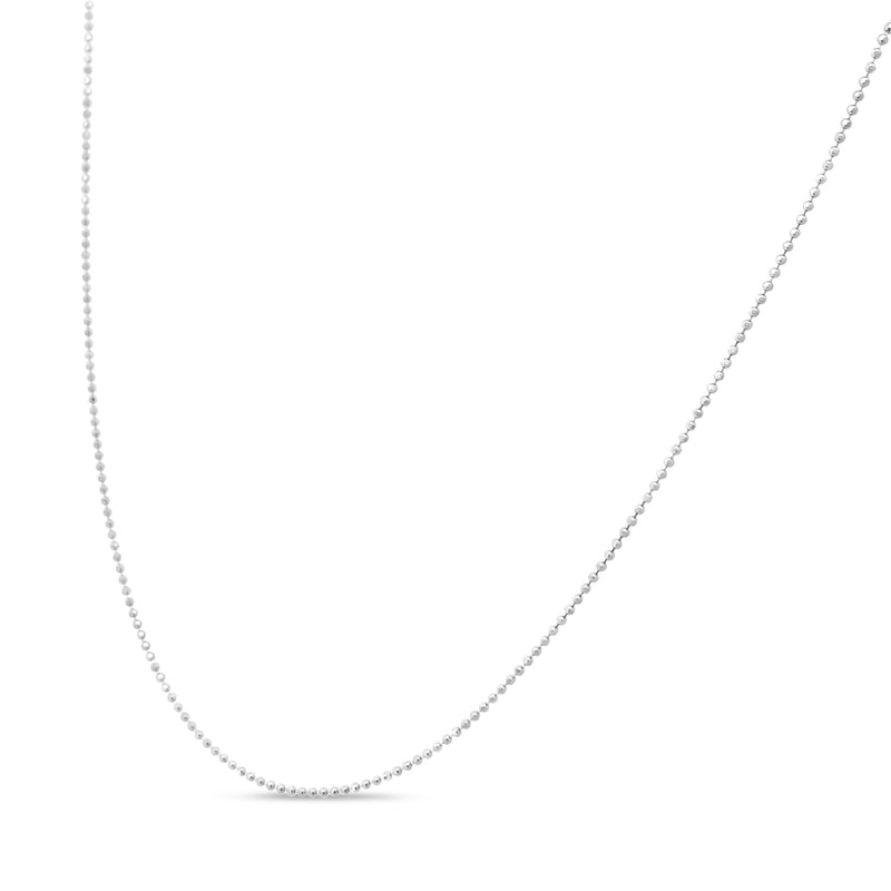 Bids.com .925 Sterling Silver 0.7mm Slim and Dainty Unisex 18" Inch Ball Bead Chain Necklace Necklaces