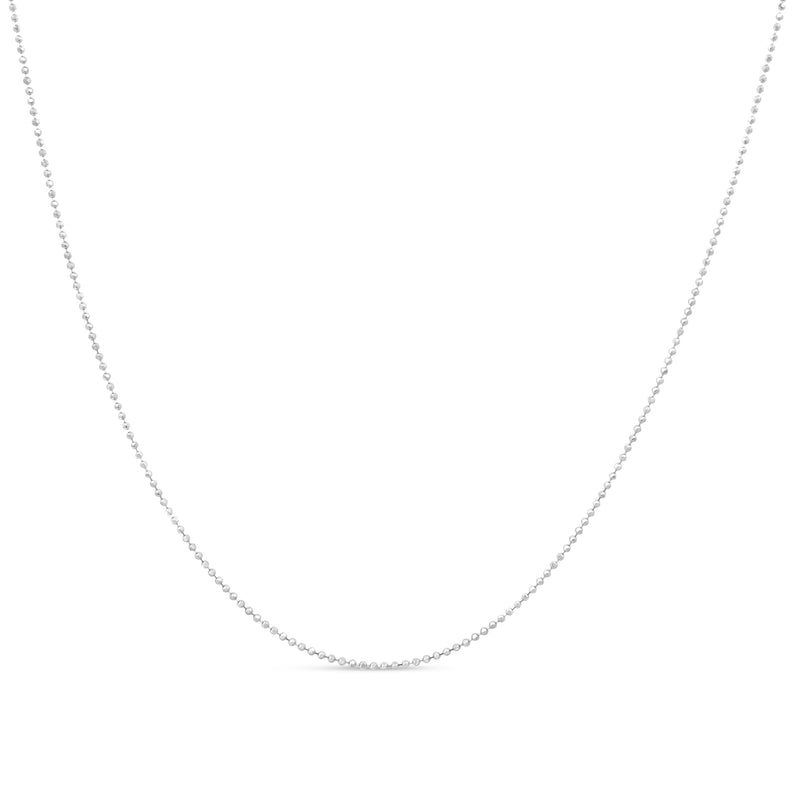 Bids.com .925 Sterling Silver 0.7mm Slim and Dainty Unisex 18" Inch Ball Bead Chain Necklace Necklaces