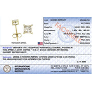 Bids.com 14K Yellow Gold 5/8 Cttw Princess Natural Brown Color Diamond 4-Prong Stud Earrings (Brown Color, VS2-SI1 Clarity) Earrings