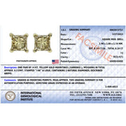 Bids.com IGI Certified 14K Yellow Gold 1/4 Cttw Princess-Cut Diamond Solitaire Stud Earrings Earrings